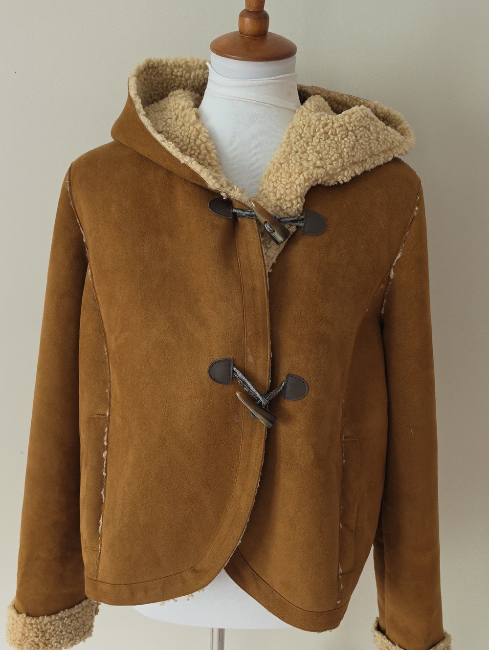 Ettitwa by Anthropologie Womens Suede Jacket Toggle Coat